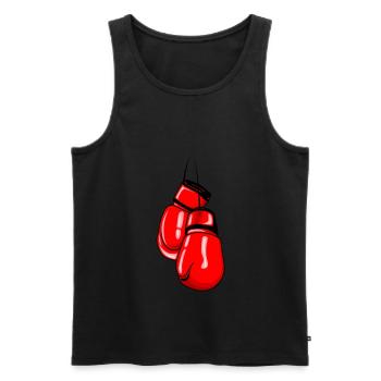 Boxhandschuhe Boxen Symbol Kämpfer - Männer Premium Bio Tank Top - Schwarz - Vorne - Michal (187cm)