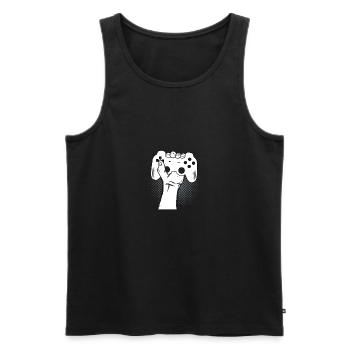 Controller Gamer Macht | Gaming - Männer Premium Bio Tank Top - Schwarz - Vorne - AI Model Male 178 light (178cm)