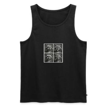 Photobooth Photo Raccoon Funny Faces - Men's Premium Organic Tank Top - black - Front - AI Model Male 178 light (178cm)