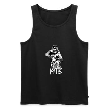 mtb biker - Männer Premium Bio Tank Top - Schwarz - Vorne - AI Model Male 178 light (178cm)