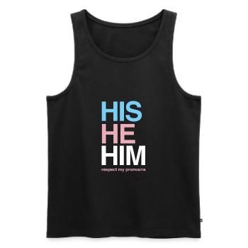 Drôle de cadeau transgenre - Débardeur bio Premium Homme - noir - Devant - Michal (187cm)