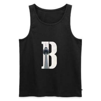 B erlin - Débardeur bio Premium Homme - noir - Devant - AI Model Male 178 light (178cm)