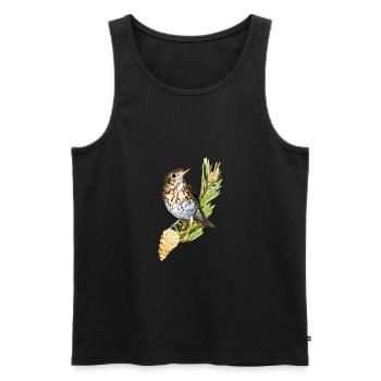 Musiker Drossel, Tourdre und Chiqueuse. - Männer Premium Bio Tank Top - Schwarz - Vorne - Michal (187cm)