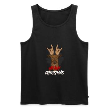 Reindeer heavy metal Christmas - Men's Premium Organic Tank Top - black - Front - Michal (187cm)