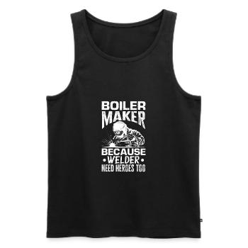 Boilermaker Because Welders Need Heroes Too Funny - Men's Premium Organic Tank Top - black - Front - Michal (187cm)
