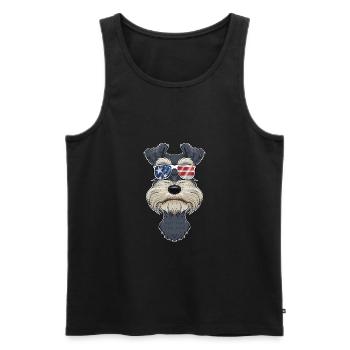 Miniature Schnauzer USA Sunglasses I American - Männer Premium Bio Tank Top - Schwarz - Vorne - Michal (187cm)