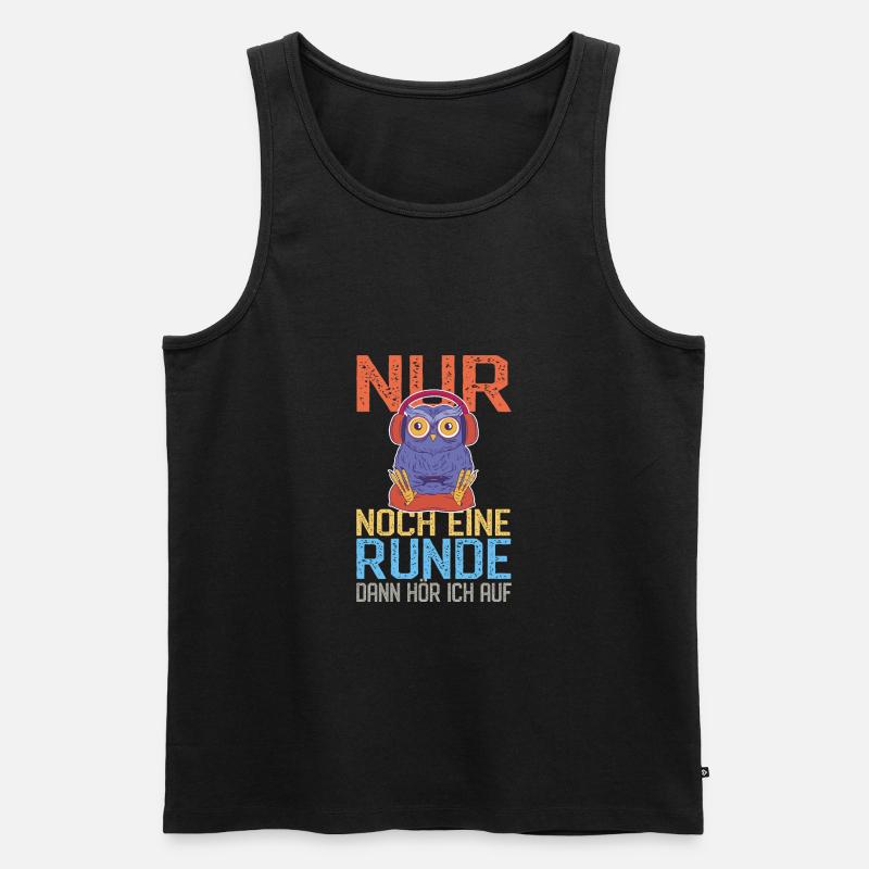 Lustige Gaming Eule - Streaming Computerspiele - Männer Premium Bio Tank Top - Schwarz