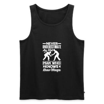 Martial Arts Self Defense Krav Maga Old Man - Männer Premium Bio Tank Top - Schwarz - Vorne - Michal (187cm)
