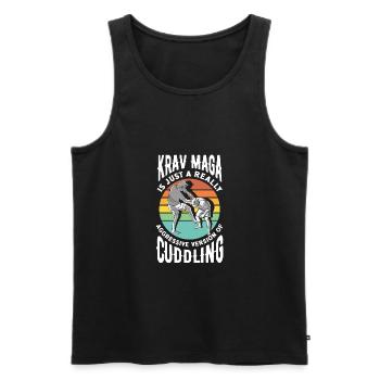 Martial Arts Self Defense Krav Maga Funny Quote - Männer Premium Bio Tank Top - Schwarz - Vorne - Michal (187cm)