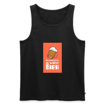 Ich wünschte du wärst Bier - Männer Premium Bio Tank Top - Schwarz - Vorne - Michal (187cm)