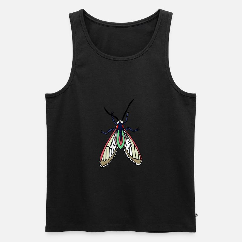 Nachtmotte Farbexplosion - Männer Premium Bio Tank Top - Schwarz