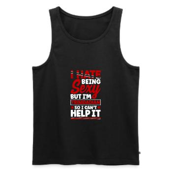 Trinidad et Tobago Drapeau Trinidadian Funny Quote - Débardeur bio Premium Homme - noir - Devant - AI Model Male 178 light (178cm)