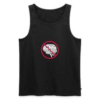 no brain - Men's Premium Organic Tank Top - black - Front - AI Model Male 178 light (178cm)