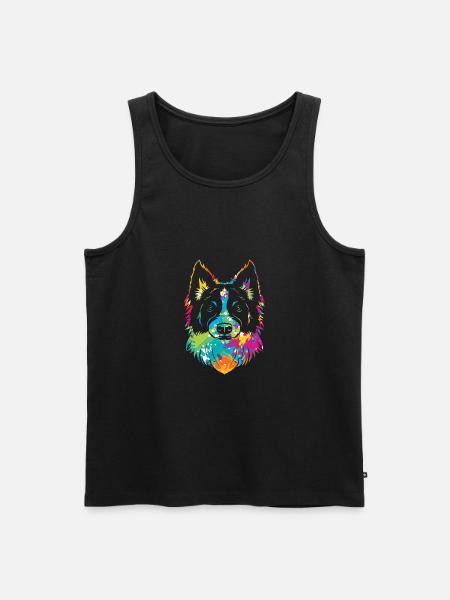 Border Collie - Men's Premium Organic Tank Top - black