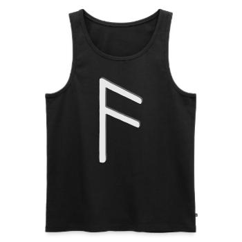 Futhark Runic Alphabet Ansuz - Men's Premium Organic Tank Top - black - Front - AI Model Male 178 light (178cm)