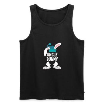 Uncle Easter Happy Easter - Men's Premium Organic Tank Top - black - Front - AI Model Male 178 light (178cm)