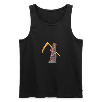 bedenke dass du sterben wirst e 227 sensenmann - Männer Premium Bio Tank Top - Schwarz - Vorne - Michal (187cm)