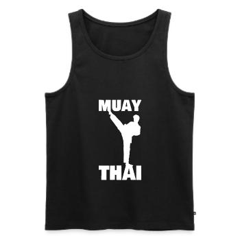 Muay Thai Boxe Kickboxing - Débardeur bio Premium Homme - noir - Devant - Michal (187cm)