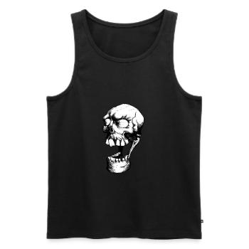 rire mort - Débardeur bio Premium Homme - noir - Devant - AI Model Male 178 light (178cm)