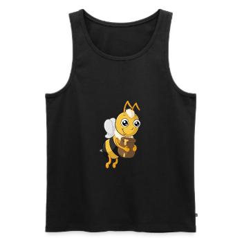 Abeille de miel de dessin animé - Débardeur bio Premium Homme - noir - Devant - AI Model Male 178 light (178cm)