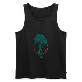 Lady Justice - Men's Premium Organic Tank Top - black - Front - AI Model Male 178 light (178cm)