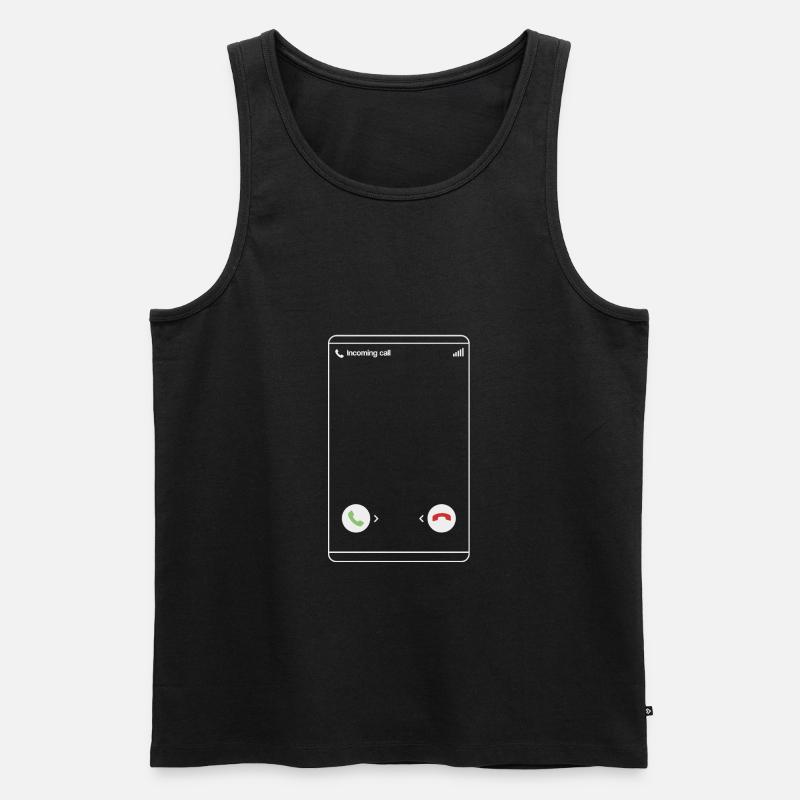 Eingehender Anruf - Incoming Call - Männer Premium Bio Tank Top - Schwarz