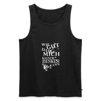 Wie gut dass mich keiner denken hoeren kann - V2 - Männer Premium Bio Tank Top - Schwarz - Vorne - AI Model Male 178 light (178cm)