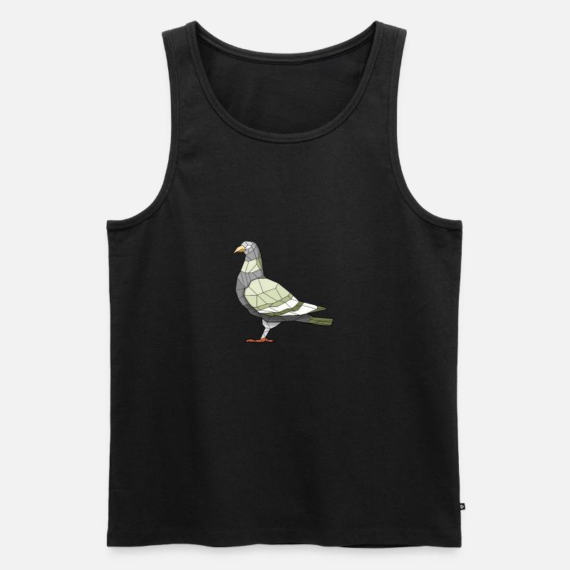 Taube Geometrisch Vogel - Männer Premium Bio Tank Top - Schwarz