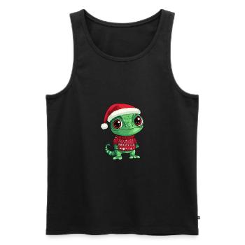 Bande dessinée de Noël caméléon - Débardeur bio Premium Homme - noir - Devant - Michal (187cm)
