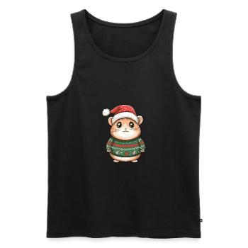 Hamster Weihnachten Comic - Männer Premium Bio Tank Top - Schwarz - Vorne - Michal (187cm)