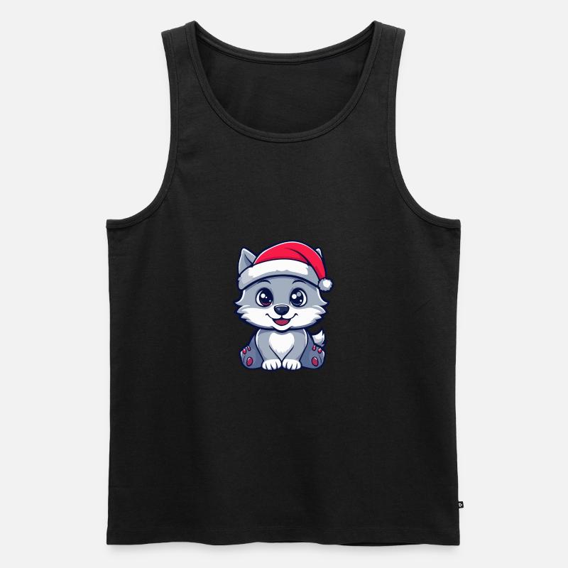 Wolf Weihnachten Niedlich - Männer Premium Bio Tank Top - undefined