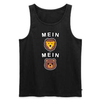 Mein Löwe, Mein Bär 🦁🐻❤️ - süßer Spruch - Männer Premium Bio Tank Top - Schwarz - Vorne - Michal (187cm)