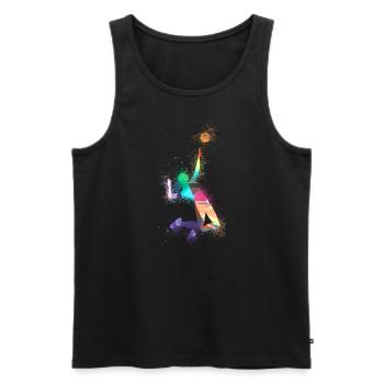 volleyball,volleyballer,beachball,graffiti,colorful - Men's Premium Organic Tank Top - black - Front - AI Model Male 178 light (178cm)