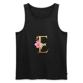 Letter E - Men's Premium Organic Tank Top - black - Front - Michal (187cm)