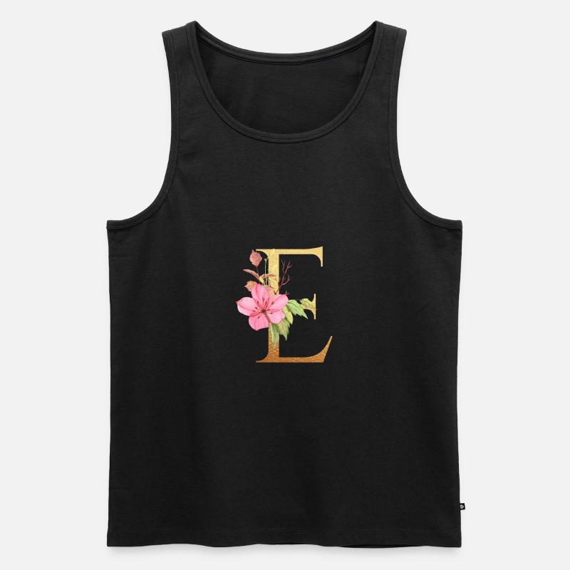 Buchstabe E - Männer Premium Bio Tank Top - Schwarz