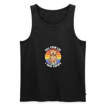 Funny Retro Cat Tell Your Cat I Said Pspsps - Männer Premium Bio Tank Top - Schwarz - Vorne - Michal (187cm)