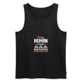Tiny Human Crew Pediatric Nursing Crew Peds Nurse - Men's Premium Organic Tank Top - black - Front - AI Model Male 178 light (178cm)