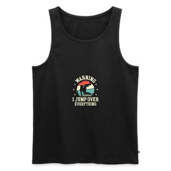 Funny Freerunning I Jump Over Everything Parkour - Men's Premium Organic Tank Top - black - Front - Michal (187cm)