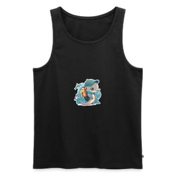 100 days of school dolphin smarter kids - Männer Premium Bio Tank Top - Schwarz - Vorne - AI Model Male 178 light (178cm)