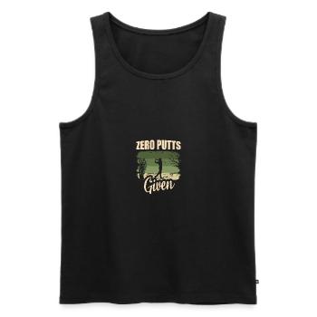 Zero Putts Given Golfer Golf Player Jokes Funny - Men's Premium Organic Tank Top - black - Front - AI Model Male 178 light (178cm)
