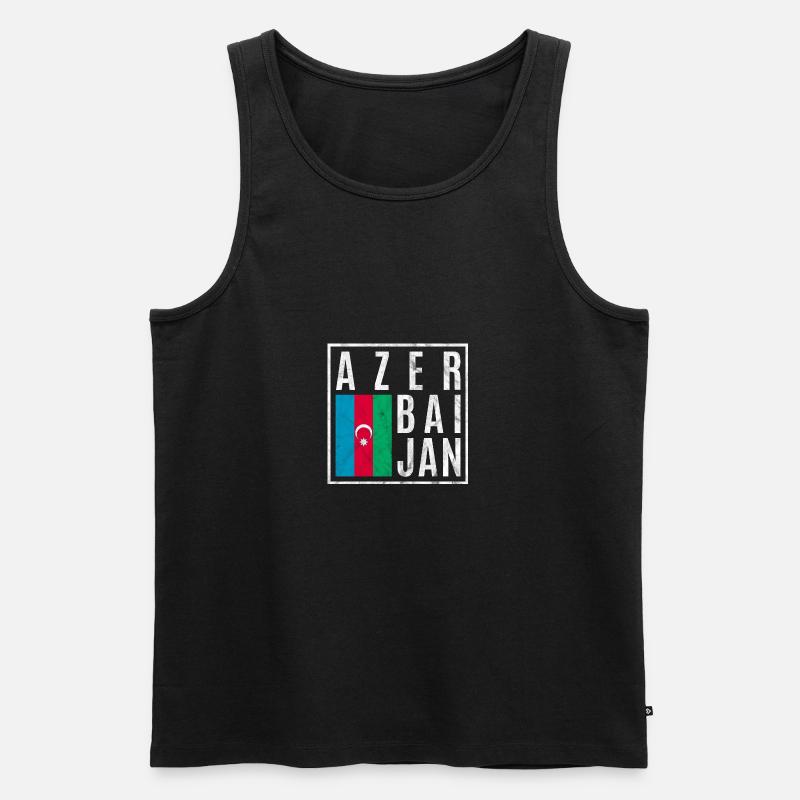 Aserbaidschan - Männer Premium Bio Tank Top - Schwarz