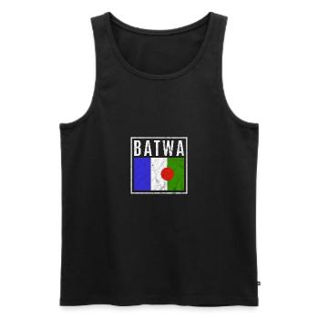 Batwa - Männer Premium Bio Tank Top - Schwarz - Vorne - AI Model Male 178 light (178cm)