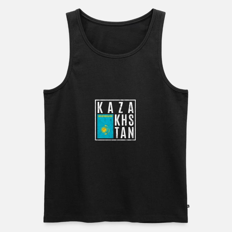 Kasachstan - Männer Premium Bio Tank Top - Schwarz