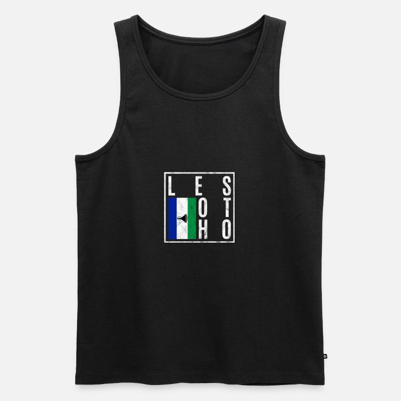 Lesotho - Männer Premium Bio Tank Top - Schwarz