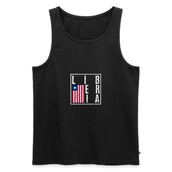 Liberia - Men's Premium Organic Tank Top - black - Front - AI Model Male 178 light (178cm)