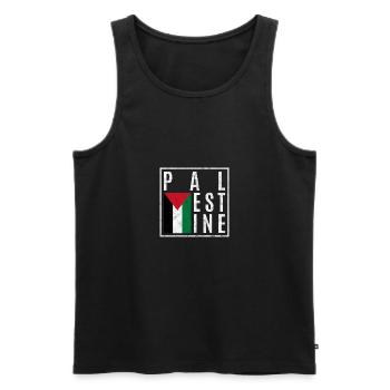 Palestine - Men's Premium Organic Tank Top - black - Front - AI Model Male 178 light (178cm)