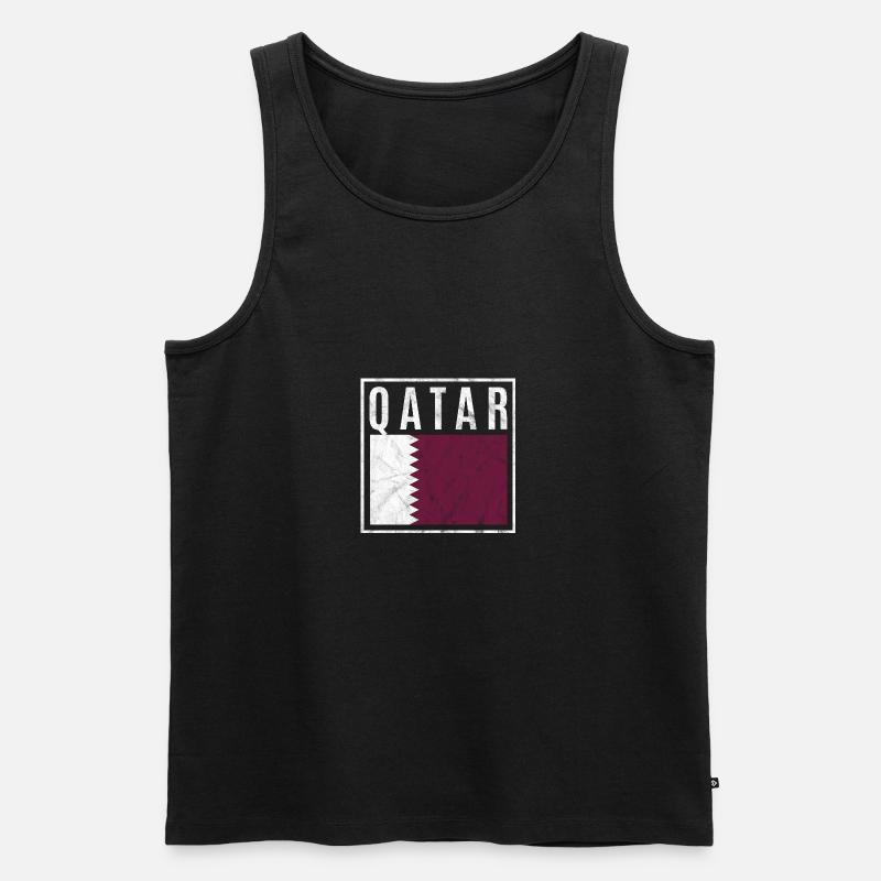 Katar - Männer Premium Bio Tank Top - Schwarz
