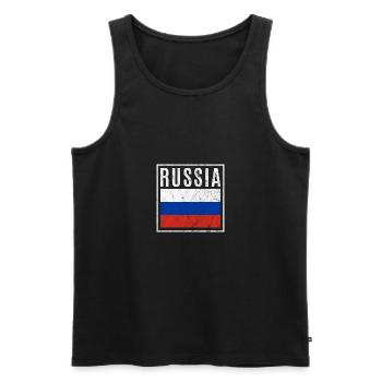 Russie - Débardeur bio Premium Homme - noir - Devant - Michal (187cm)