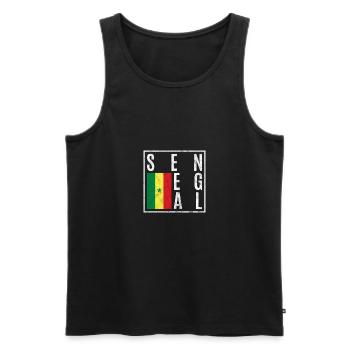 Sénégal - Débardeur bio Premium Homme - noir - Devant - AI Model Male 178 light (178cm)