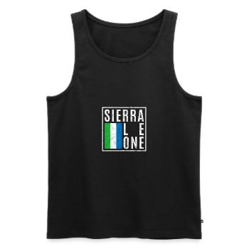 Sierra Leone - Männer Premium Bio Tank Top - Schwarz - Vorne - AI Model Male 178 light (178cm)